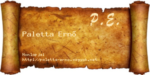 Paletta Ernő névjegykártya